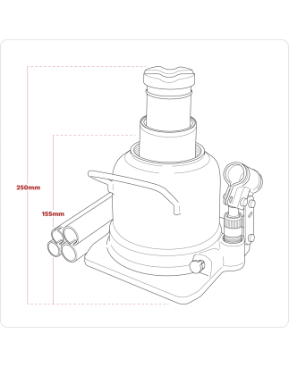 Low Profile Telescopic Bottle Jack 20 Tonne