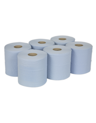 Paper Roll Blue 2-Ply Embossed 150m Pack of 6