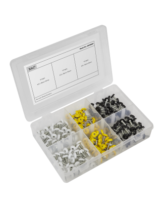 Numberplate Screw Assortment 195pc 4.8mm x 18mm - Plastic Enclosed Head