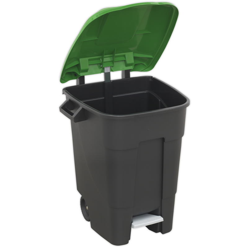 Refuse/Wheelie Bin with Foot Pedal 100L - Green