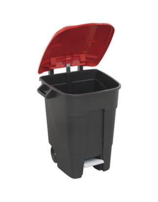 Refuse/Wheelie Bin with Foot Pedal 100L - Red