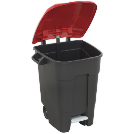 Refuse/Wheelie Bin with Foot Pedal 100L - Red