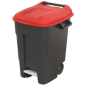 Refuse/Wheelie Bin with Foot Pedal 100L - Red