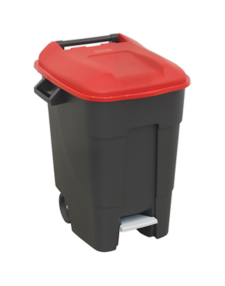 Refuse/Wheelie Bin with Foot Pedal 100L - Red