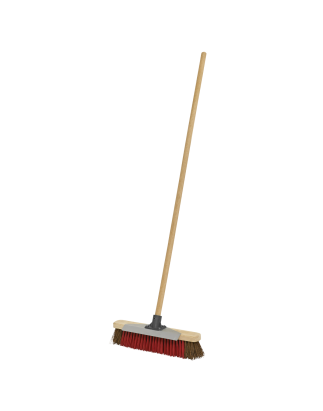 Heavy-Duty Stiff/Hard Bristle Broom with Scraper 16"(405mm)