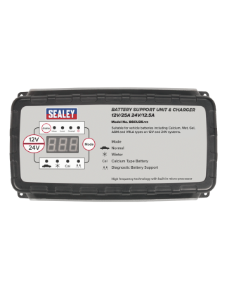 12V-25A/24V-12.5A Battery Support Unit & Charger