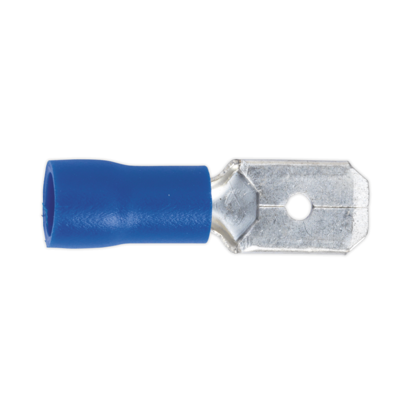 Borne Push-On 6,3 mm Mâle Bleu Paquet de 100