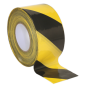 Hazard Warning Barrier Tape 80mm x 100m Black/Yellow Non-Adhesive