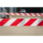 Hazard Warning Barrier Tape 80mm x 100m Red/White Non-Adhesive