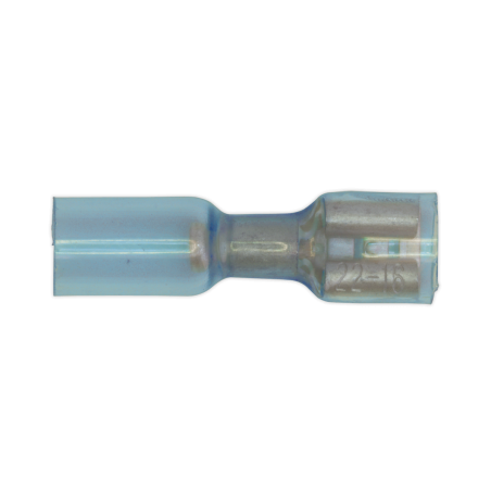 Heat Shrink Push-On Terminal 6.4mm Female Blue Pack of 25