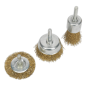 Crimped Wire Brush Set 3pc Brassed