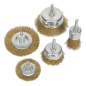 Crimped Wire Brush Set 5pc Brassed