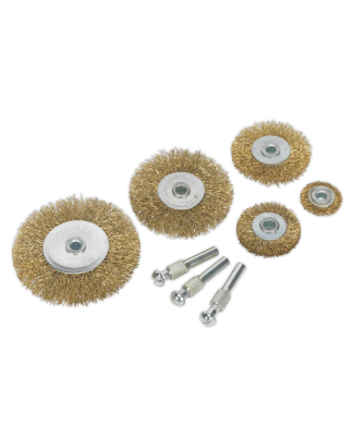 Crimped Wire Brush Set 8pc Brassed