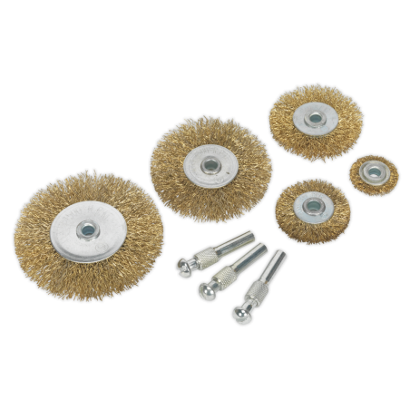 Crimped Wire Brush Set 8pc Brassed