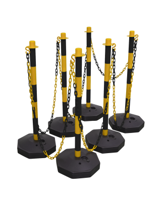 Black/Yellow Post & Chain Kit 25m