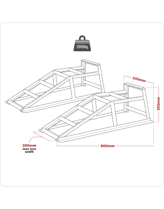 Car Ramps 1 Tonne Capacity per Ramp 2 Tonne Capacity per Pair