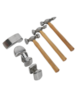 Drop-Forged Panel Beating Set with Hickory Shafts 7pc