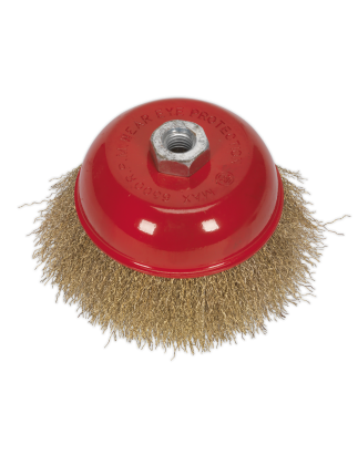 Brosse Boisseau Fil Serti Acier Laitonné Ø125mm M14 x 2mm