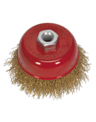 Brosse Boisseau Fil Serti Acier Laitonné Ø75mm M10 x 1,5mm