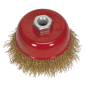 Brosse Boisseau Fil Serti Acier Laitonné Ø75mm M10 x 1,5mm