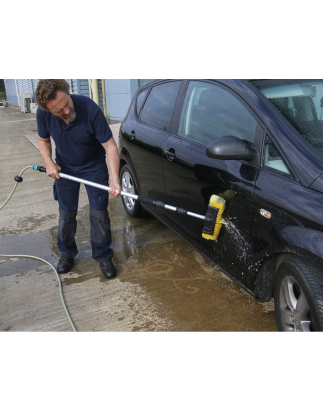 Brosse Flo-Thru à 5 côtés avec manche télescopique de 3 m