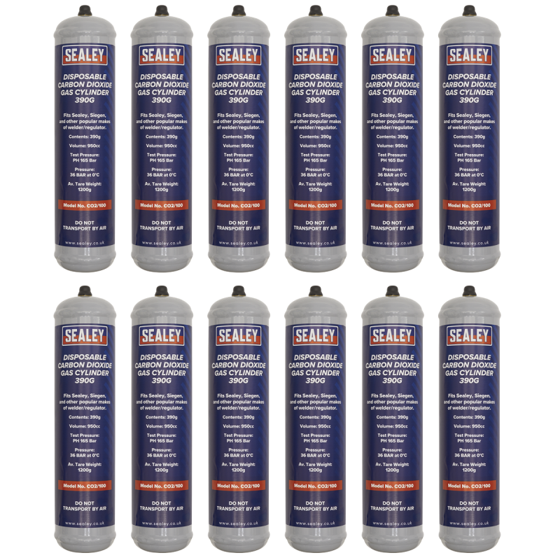 Disposable Carbon Dioxide Gas Cylinder 390g - Box of 12