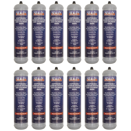 Disposable Carbon Dioxide Gas Cylinder 600g - Box of 12