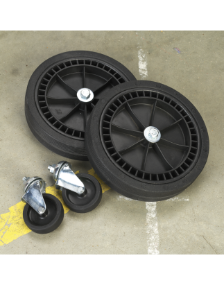 Wheel Kit for Fixed Compressors - 2 Castors & 2 Fixed