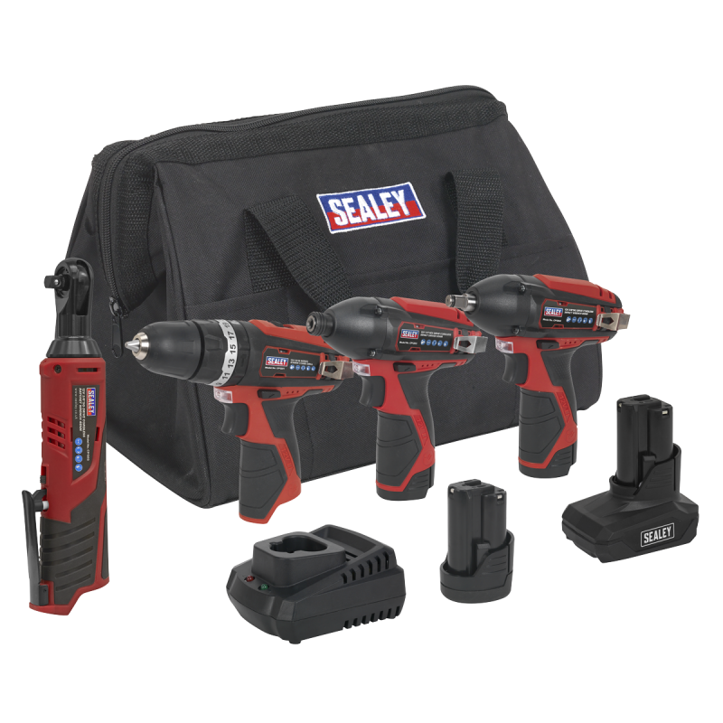 4 x 12V SV12 Series Cordless Power Tool Combo Kit