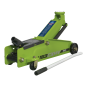 Long Reach Heavy-Duty Trolley Jack 3 Tonne - Green