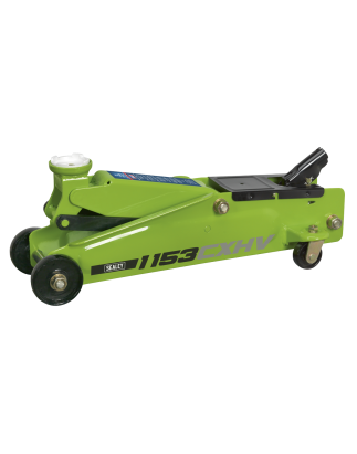 Long Reach Heavy-Duty Trolley Jack 3 Tonne - Green