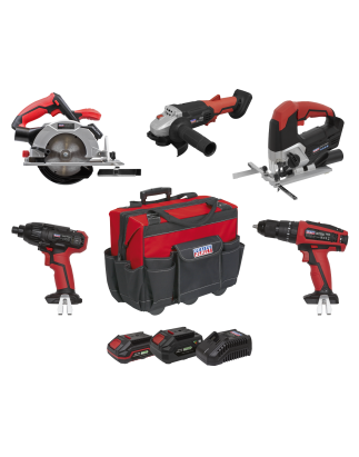 5 x 20V SV20 Series Cordless 5 Tool Combo Kit - 2 Batteries