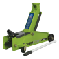 Long Reach Heavy-Duty Trolley Jack 3 Tonne - Green