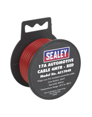 Automotive Cable Thick Wall 17A 4m Red