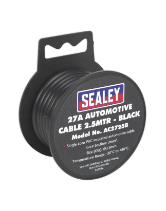 Automotive Cable Thick Wall 27A 2.5m Black