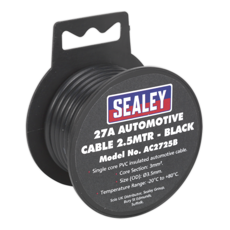 Automotive Cable Thick Wall 27A 2.5m Black