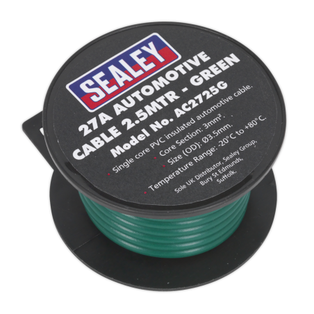 Automotive Cable Thick Wall 27A 2.5m Green