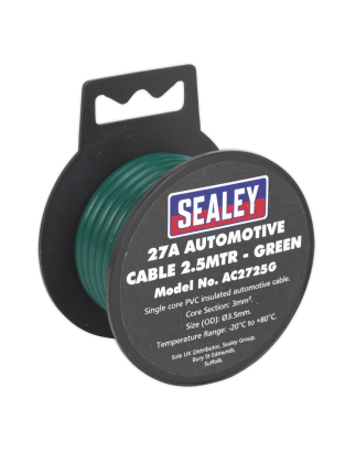 Automotive Cable Thick Wall 27A 2.5m Green