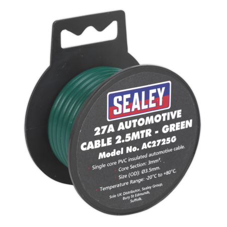 Automotive Cable Thick Wall 27A 2.5m Green