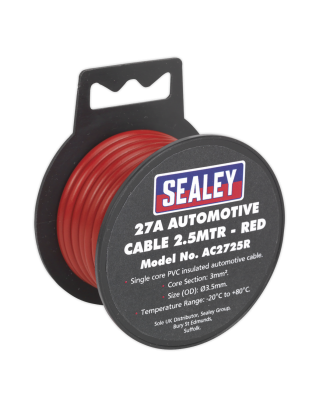 Automotive Cable Thick Wall 27A 2.5m Red