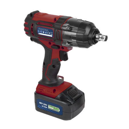 Cordless Impact Wrench 18V 3Ah Lithium-ion 1/2"Sq Drive