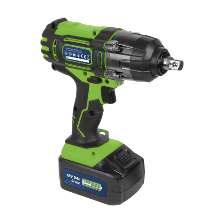 Cordless Impact Wrench 18V 3Ah Lithium-ion 1/2"Sq Drive Hi-Vis