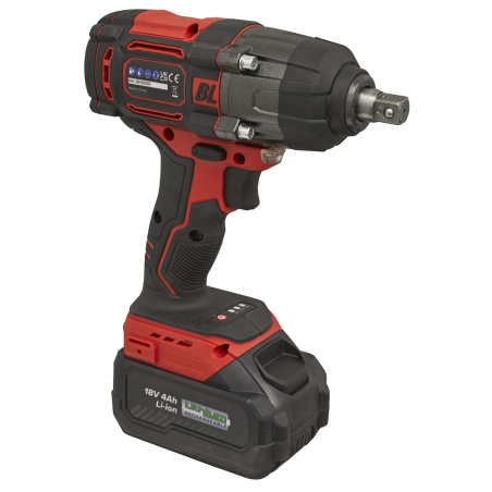 Cordless Brushless Impact Wrench 18V 4Ah Lithium-ion 1/2"Sq Drive