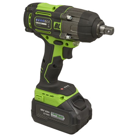 Cordless Impact Wrench 18V 4Ah Lithium-ion 1/2"Sq Drive