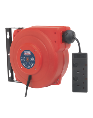 Cable Reel System Retractable 10m 2 x 230V Socket