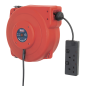 Cable Reel System Retractable 10m 2 x 230V Socket