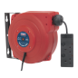 Cable Reel System Retractable 15m 2 x 230V Socket