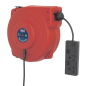 Cable Reel System Retractable 15m 2 x 230V Socket