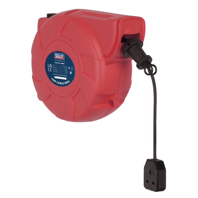 Cable Reel System Retractable 15m 1 x 230V Socket