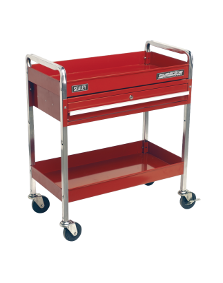 Trolley 2-Level Heavy-Duty with Lockable Drawer